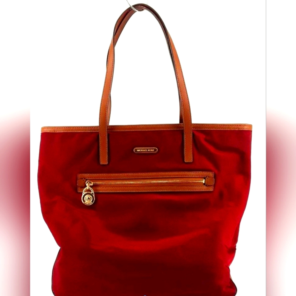 MICHAEL KORS Kempton Claret Burgundy Large Nylon Tote Bag